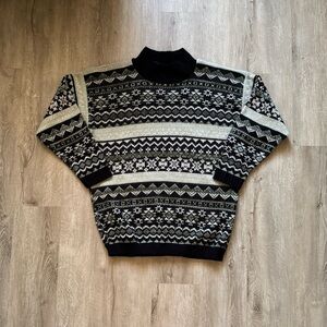 Vintage Fair Isle Mock Neck Sweater